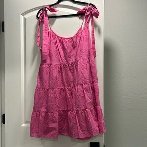 Bright Pink Eyelet Dress